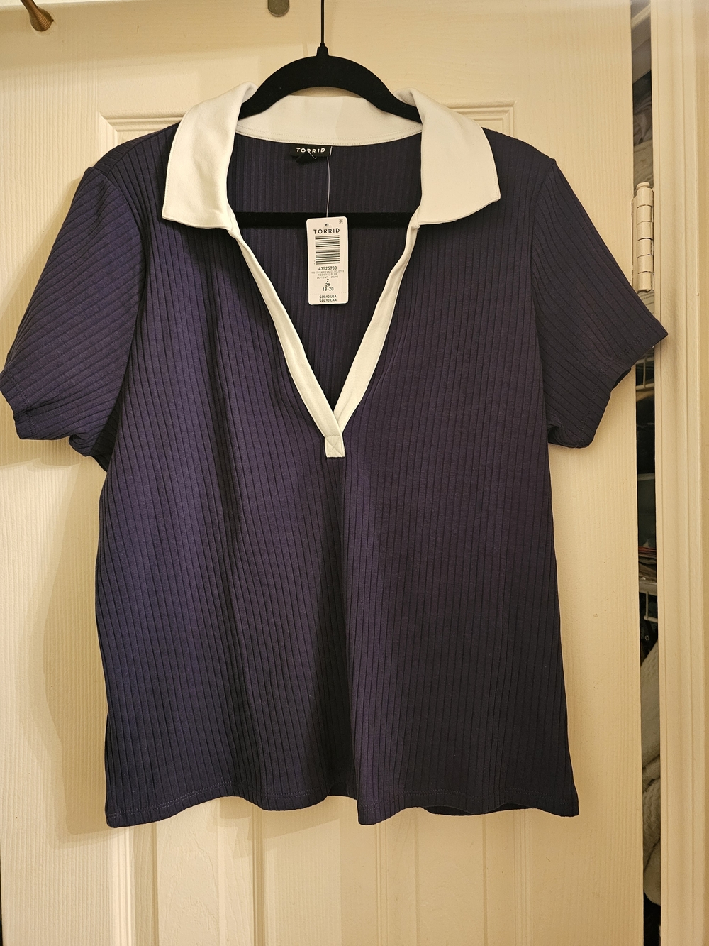 ๐ NWT Torrid Plus Size Polo Crop Top โ Preppy Tennis Vibes 2 (2X / 18โ20) ๐พ - Picture 5 of 8